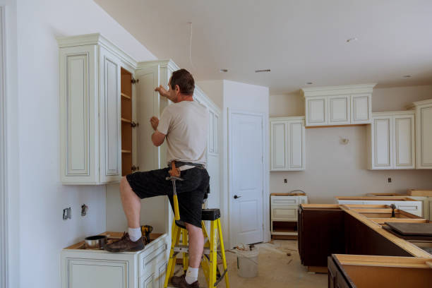 Kitchen island installation in Woodlyn by JMT Kitchen Cabinet
